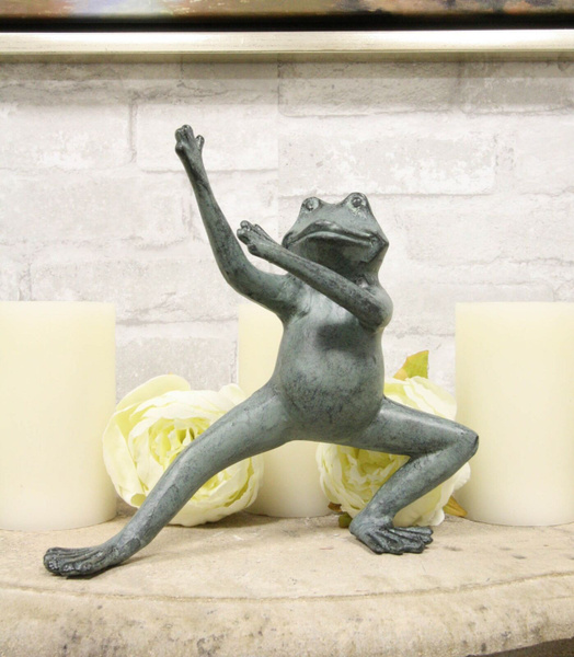Ebros Gift Verdi Green Aluminum Metal Whimsical Tai Chi Kung Fu Frog ...