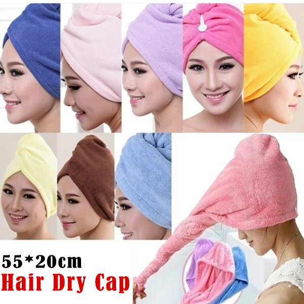 New Hair Drying Towel Dry Head Shower Cap Towel Hair Wrap Soft