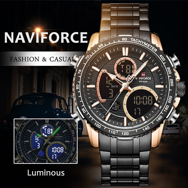 NAVIFORCE Herrenuhr Big Dial Sportuhren Herren Chronograph Quarz ...