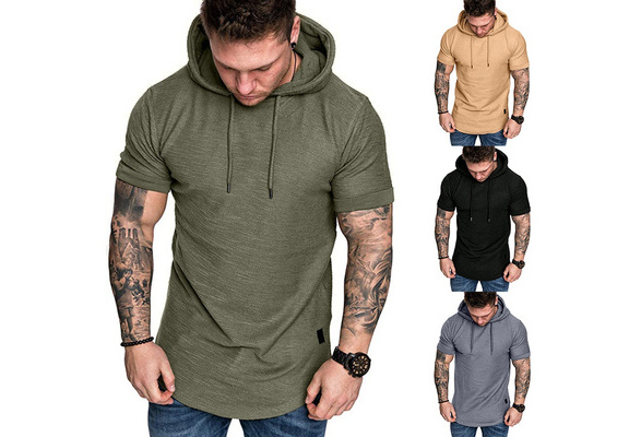 mens casual hooded shirts