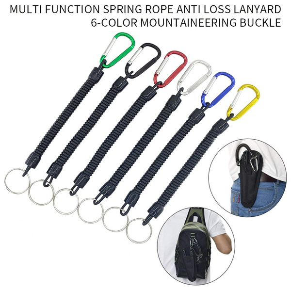 Fishing Coiled Lanyard Accessories Plastic Retractable Coiled Tether Coiled  Lanyard Safety Rope Retractable Flexible Fishing Lanyards Theftproof With  Keychain