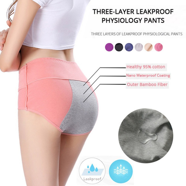 L~8XL Plus Size Leak Proof Menstrual Period Panties, Lingerie Waterproof  Panties, Women Physiological Period Panties, Bamboo Fiber Antibacterial  Cozy Underpants Briefs
