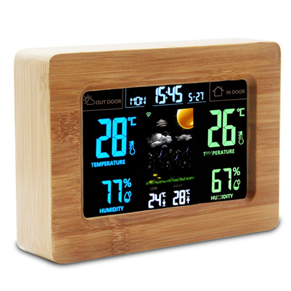 and Temperature/Time Alert Accurate Temperature Large Backlit Color LCD Humidity Atomic Clock X-Sense Wireless Weather Station Forecast Station with 500 ft Wireless Range