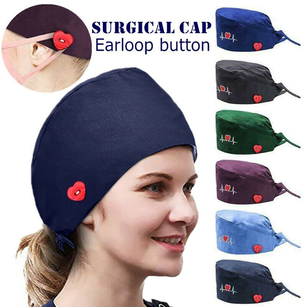 Scrub caps with buttons Nurse cap Medical Scrub Cap Nurse bonnet Surgical  cap