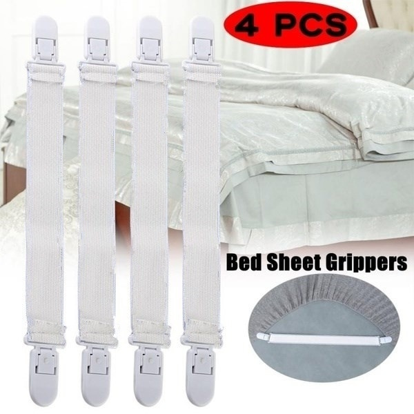 4 Pcs/set Bed Sheet Clips Straps Sheet Holder Mattress Clips