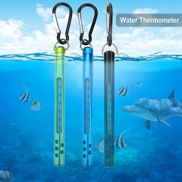 Outdoor Metal Fly Fishing Water Stream Thermometer Fly Fishing Accessories Blue 