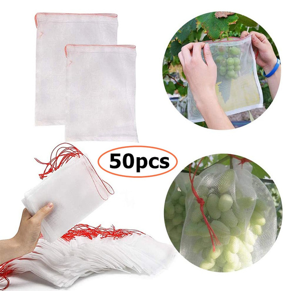 Garden Plant Fruit Protect Drawstring Net Bag Against Insect Pest Anti-Bird 