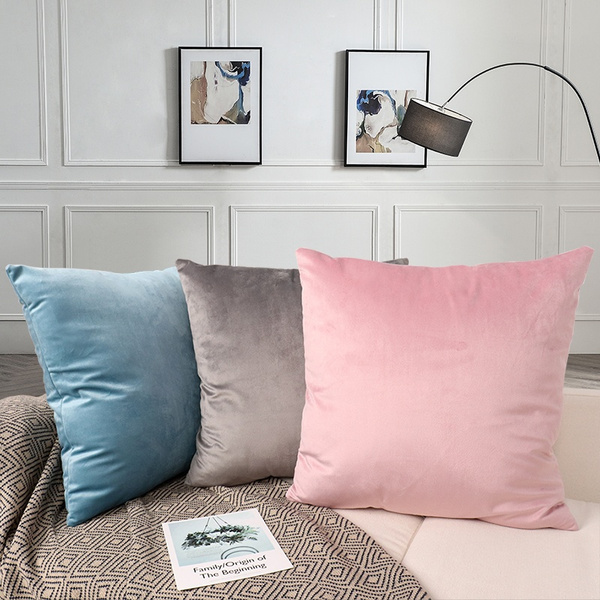 18x18" Soft Microfiber Velvet Solid Color Throw Pillow Cover Sofa Cushion Case 
