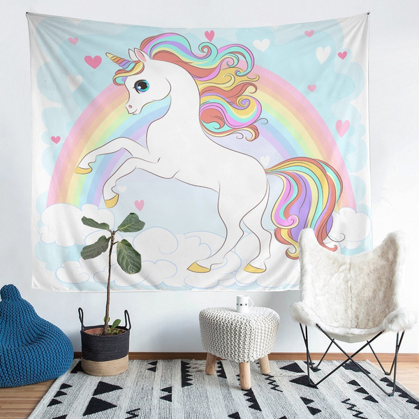 fantasy unicorn wall hanging tapestry picture wall decor 