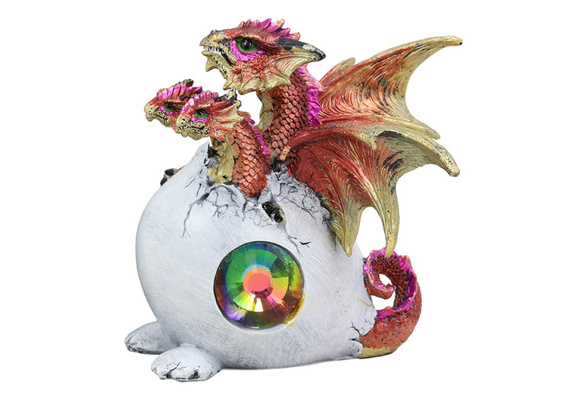 Ebros Gift Fossil Twilight Onyx Dragon Hatchling Breaking Out of Egg Shell Decorative Figurine Dungeons and Dragons Collectible Figurine Museum Like Eggs Decor Medieval Renaissance Theme