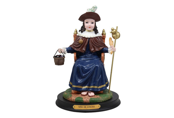 Trinx Carye Roman Catholic Santo Nino De Holy Infant of Atocha Seated on  Throne Statue Saint Devotional Sculpture