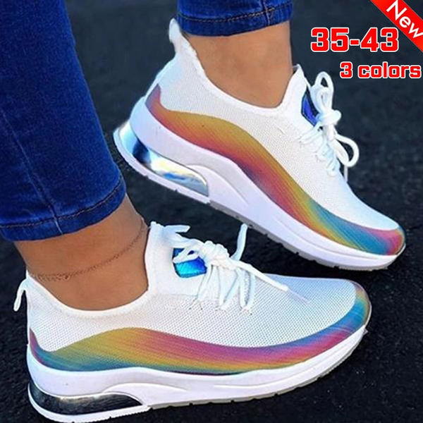 multi colored tennis shoes