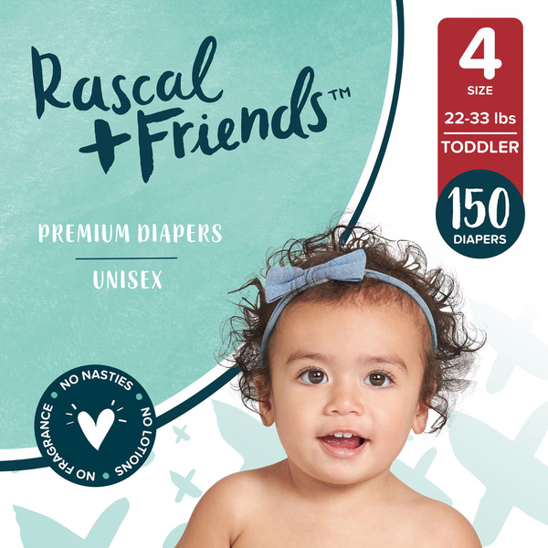 Rascal Friends Premium Diapers Size 5, 134 Count (Select, 45% OFF