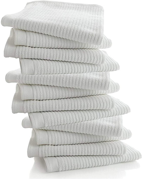  Bar Mop Cleaning Kitchen Dish Cloth Towels,100% Cotton, Machine  Washable, Everyday Kitchen Basic Utility Bar Mop Dishcloth Set of 12, White  : Home & Kitchen