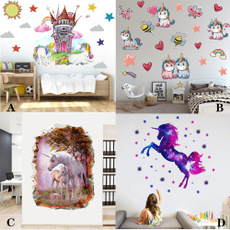 bedroomwallsticker, horse, Castle, Colorful