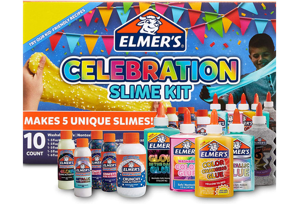 Elmer's Slime Celebration Kit, 36.97 oz, Assorted Colors