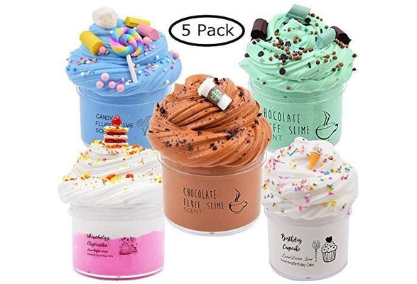 Summerdays 5 Pack Birthday Cake Theme Butter Slime Set with Cake Slime Coffee 