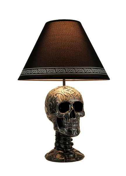 Gothic Skull Lampshade shabby Chic Floral roses Halloween   Free Gift