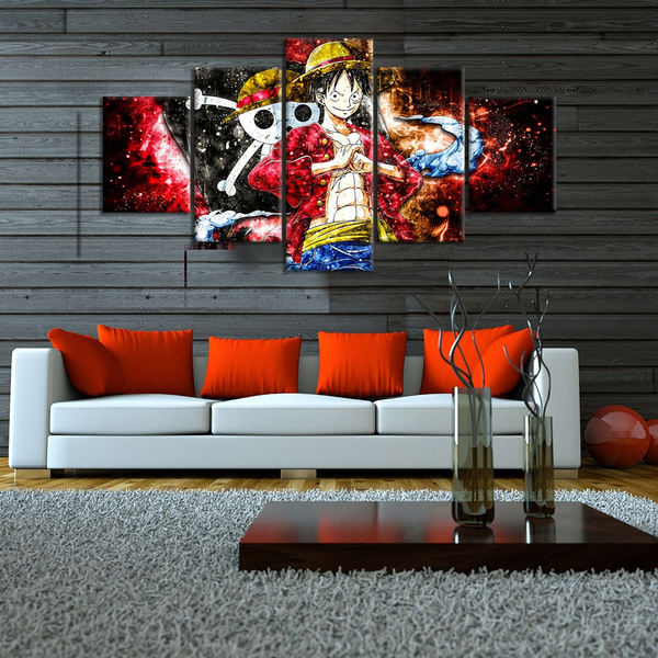 Unframed 5 pieces anime posters One Piece luffy Monkey D. Luffy wall art  home decor picture canvas painting posters wall stickers for bedroom or  living room No Framed | Wish