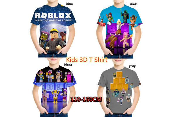 Funny Cartoon Roblox 3d Printed Kids T Shirt Boys And Girls Fashion Short Sleeve Round Neck Tees 90 160cm Wish - roblox police uniform t shirt