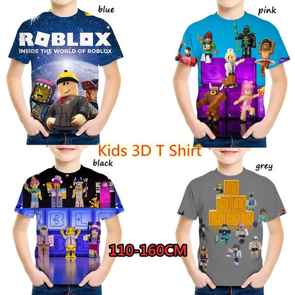 Funny Cartoon Roblox 3d Printed Kids T Shirt Boys And Girls Fashion Short Sleeve Round Neck Tees 90 160cm Wish - boys roblox short sleeve t shirt black