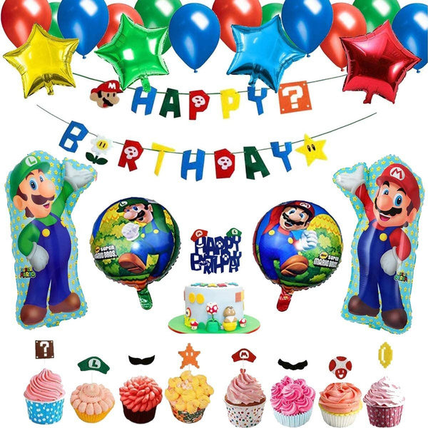 Balloons Super Mario Bros Balloons Mario Birthday Party Supplies 5th ...