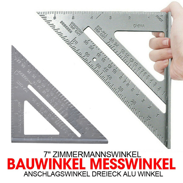 7'' Aluminum Alloy Speed Square Triangle Angle Protractor Guide Ruler 