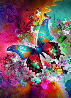 landscapepuzzle, butterfly, Colorful, Jigsaw Puzzle