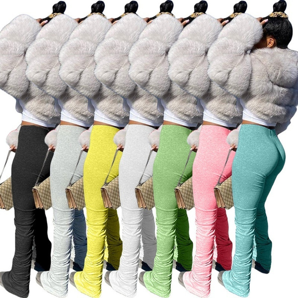 Stacked leggings joggers stacked sweatpants women ruched pants