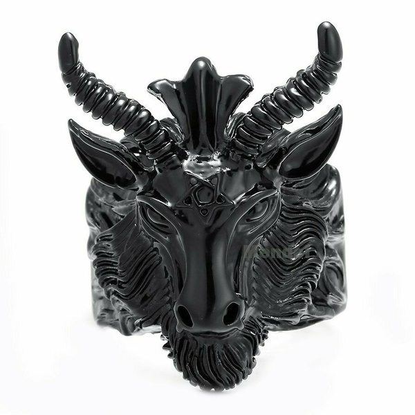 TTstyle 316L Black Stainless Steel Wolf Ring - Men's Claw Ring, Sizes 7-15 (RZ04D)
