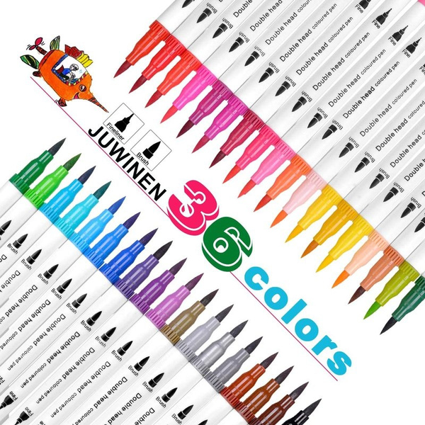 DEETECK Watercolor Brush Pens 60 Colors Dual Tips Watercolor Markers Water  Color Pens and Water Based Marker Calligraphy Drawing School Gift 