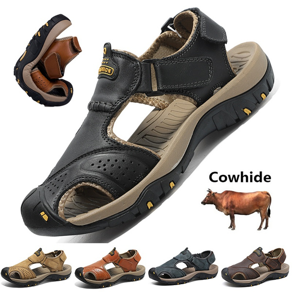 Moda uomo Scarpe casual Sandali in vera pelle Sandali impermeabili da  esterno Scarpe da trekking Sandali traspiranti Taglie forti 38-48 | Wish