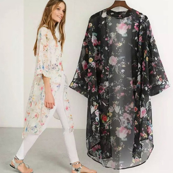 long chiffon kimono jacket