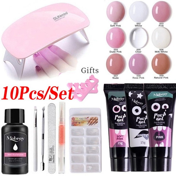 Poly Nail Gel Nail Set Poly Nail Extension Gel Set 12 - Temu