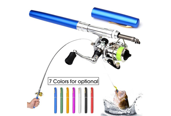 1M / 1.4M Pocket Collapsible Fishing Rod Reel Combo Mini Pen Fishing Pole  Kit Telescopic Fishing Rod Spinning Reel Combo Kit