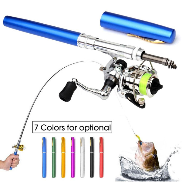 Pen Fishing Rod and Reel Combo Set Mini Telescopic Pocket Rod Spinning Reel S6P2 