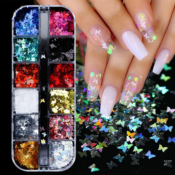 Buy Macute Heart Nail Glitter Sequins Set of 24 Colors Holographic Heart  Nail Confetti 3D Laser Heart Shape Nail Decals Flakes Ultra-Thin Nail  Accessory Glitters Heart for Nail Art Decor Valentineââ‚¬â„ Online