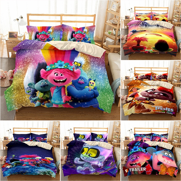 Pillow Cover Bedding Set Cartoon Bed, Trolls Twin Size Bedding