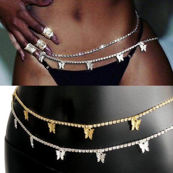 INSANEY Boho Metal Link Waist Chain Belt Charm Belly Chains Waistbands Body Jewelry