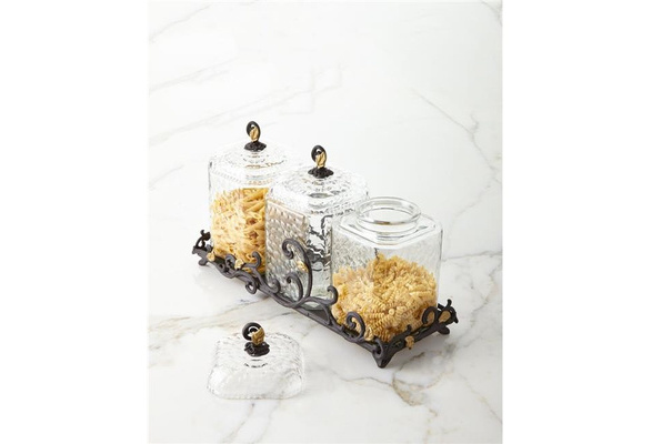 Blown Glass Canisters Collection - Olive Leaf Kitchen Canister - GKC006