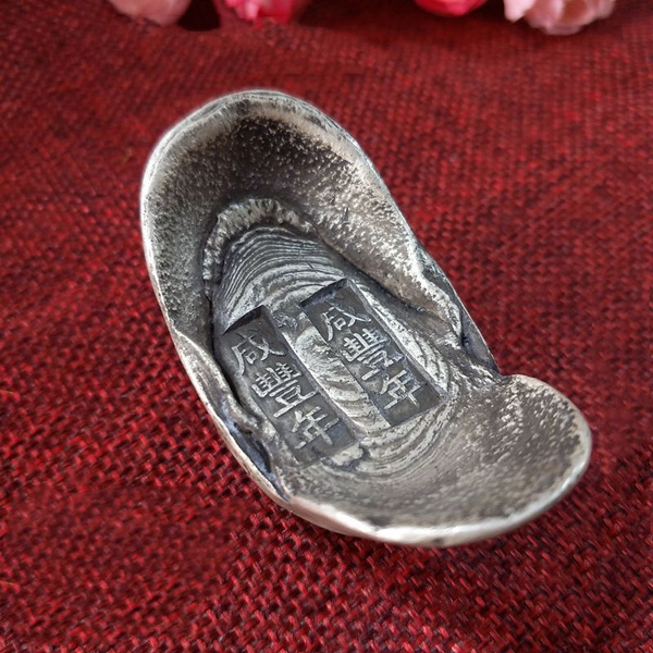 shoe-shaped silver ingot yuanbao 100g .999 silver 元宝 