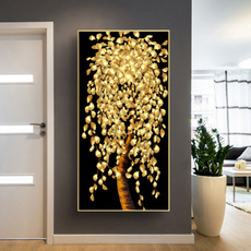 golden, abstractposter, art, canvaspainting