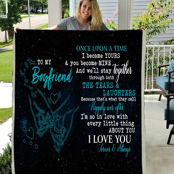 To My Boyfriend I Love You Forever Always Personalized Custom 3d Custom Fleece Photo Blanket Fan Gift Gift Birthday Gift Wish