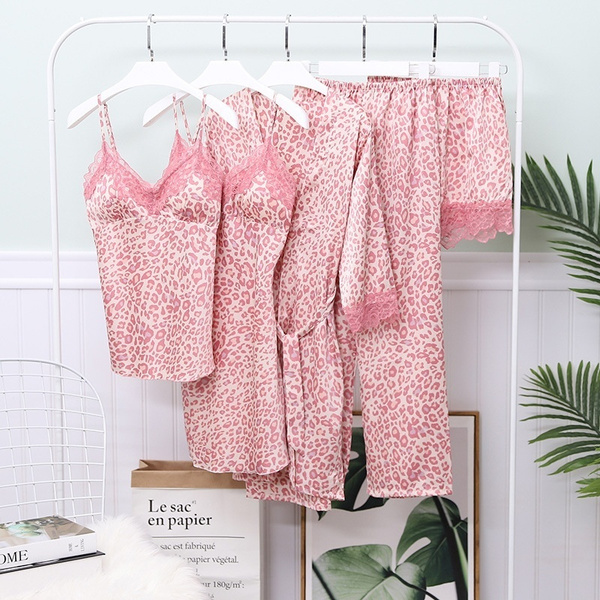 Pink leopard pajama online set