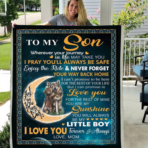 TO MY MOM LOVE YOUR SON   3D CUSTOM FLEECE PHOTO BLANKET FAN GIFT  Mother's Day 