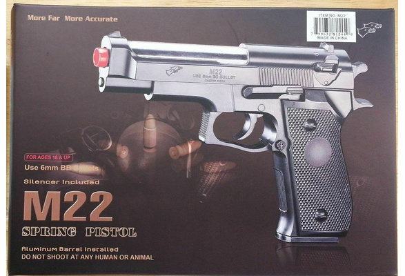 M22 BB Gun M9 Spring Airsoft Pistol Black 2 Tone