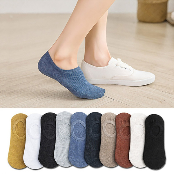 Women's Cotton Invisible No Show Socks Non-slip Summer Candy Solid Color  Silicone Short Socks Fashion Cute Thin Ankle Boat Socks