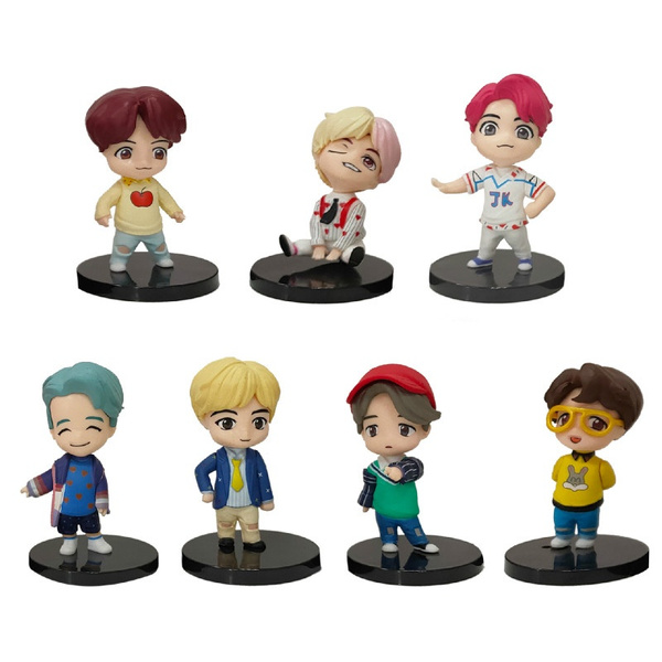 7Pcs/set BTS anime doll decoration children DIY toys BTS figure ...