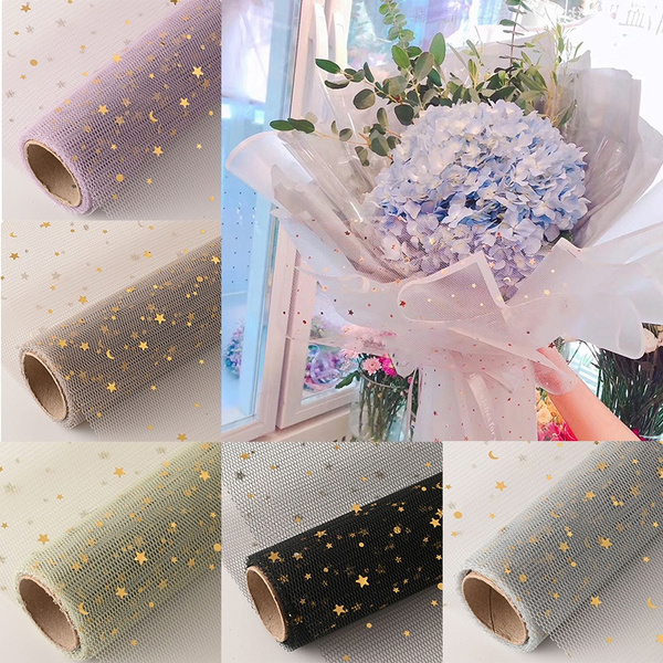 Dropship Korean Style Snow Flower Wrapping Paper Mesh Gauze Floral Bouquet  Gift Packaging Supplies, Yellow to Sell Online at a Lower Price