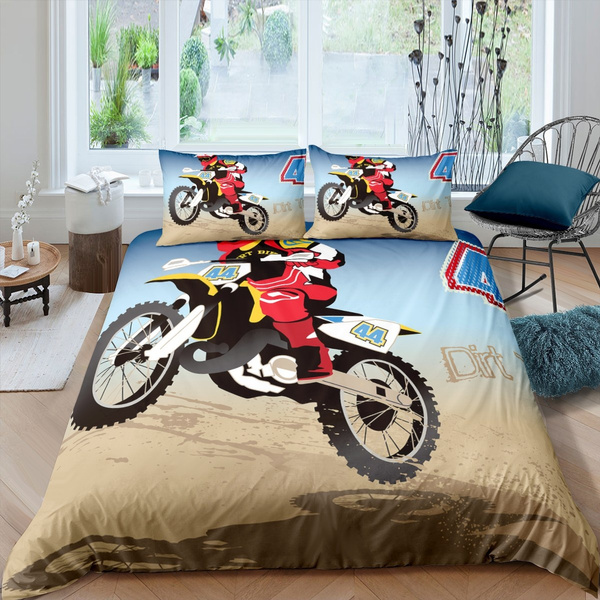 Motocross Bike Climbing Ballerina Cycling Single Duvet Cover Bedding Set Cotton 